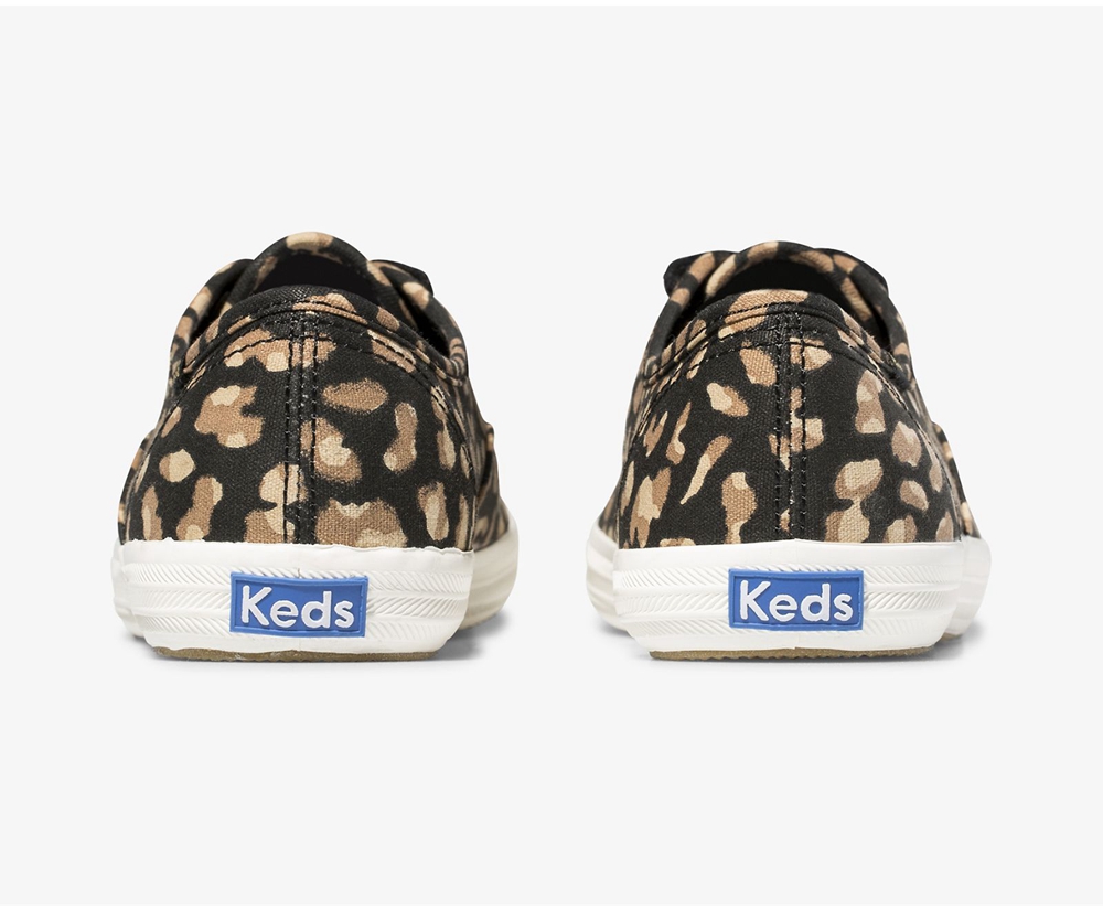 Tenis Keds Mujer Negros/Leopardo - Champion Animal - 4610-ETXAM